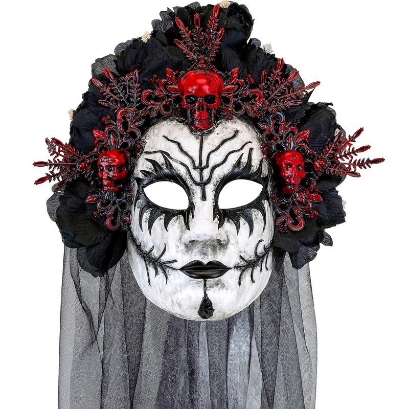 W WIDMANN MILANO Party Fashion - Dia de los Muertos Mask Adult Queen of the Dead Accessory Day of the Dead