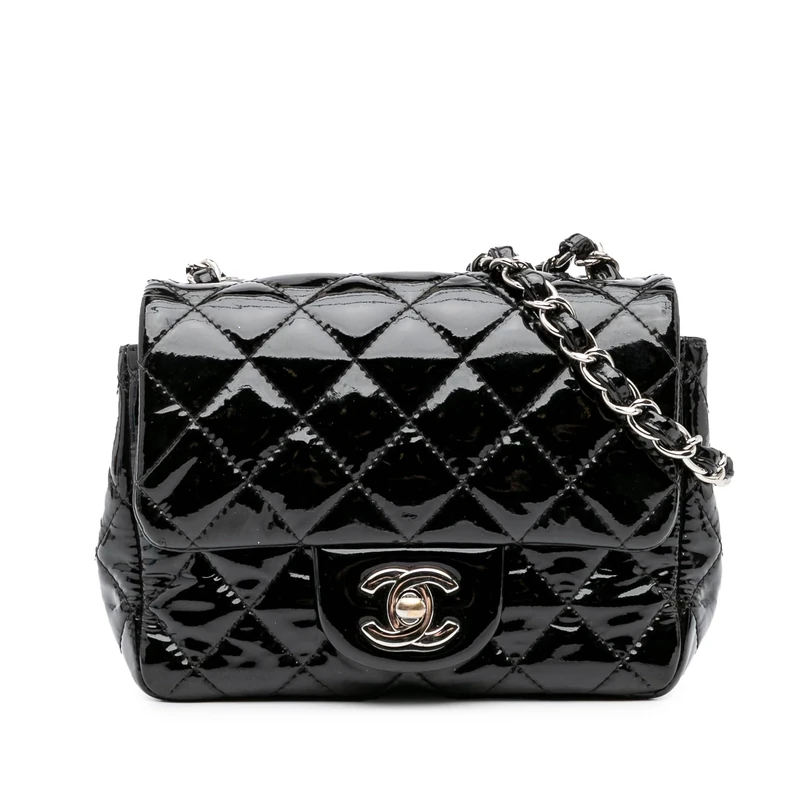 Chanel Pre-Loved Mini Square Classic Patent Single Flap