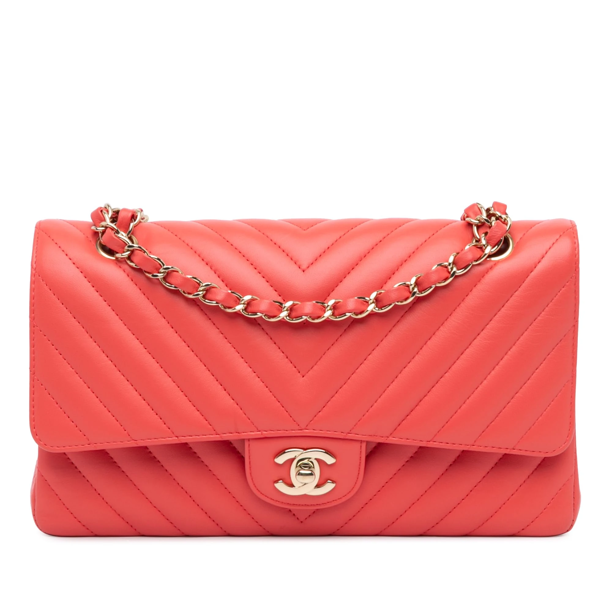 Chanel Pre-Loved Medium Classic Chevron Lambskin Double Flap Shoulder Bag