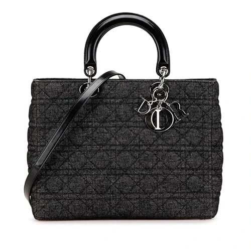 Dior Pre-Loved Large Denim Cannage Lady Handbag