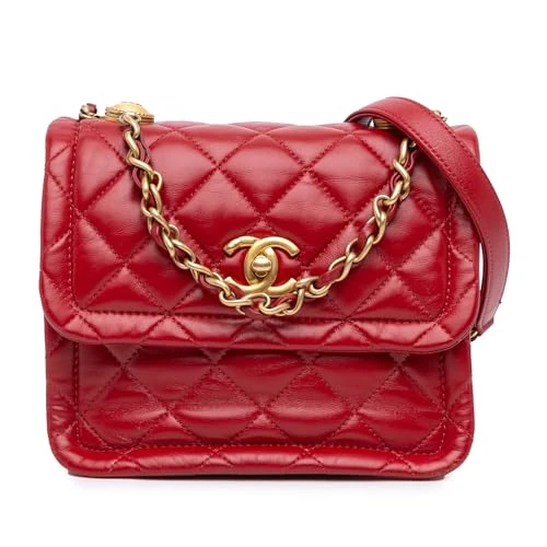 Chanel Pre-Loved Mini Quilted Lambskin Soft Square Flap Handbag