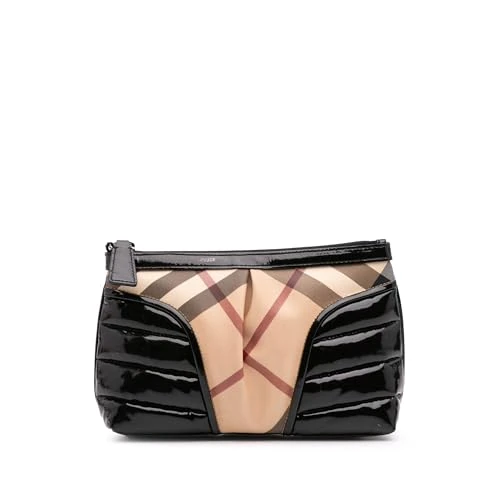 BURBERRY Pre-Loved Supernova Check Coated Canvas Clutch Bag
