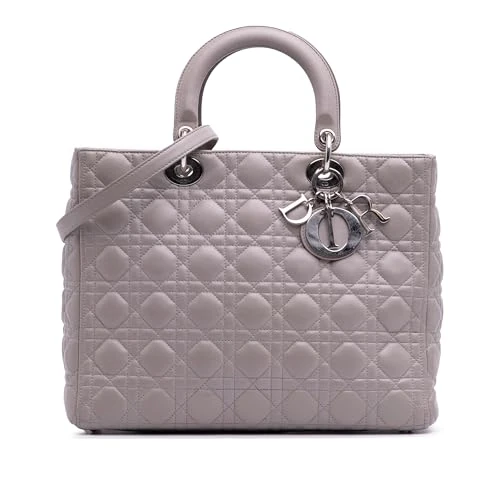 Dior Pre-Loved Large Lambskin Cannage Lady Handbag