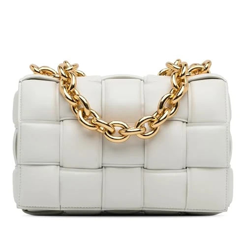 Bottega Veneta Pre-Loved Nappa Intrecciato Padded Chain Cassette Satchel Handbag