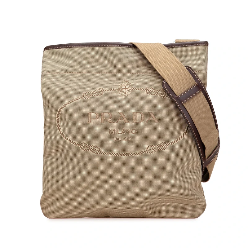 Prada Pre-Loved Canvas Canapa Logo Crossbody Bag