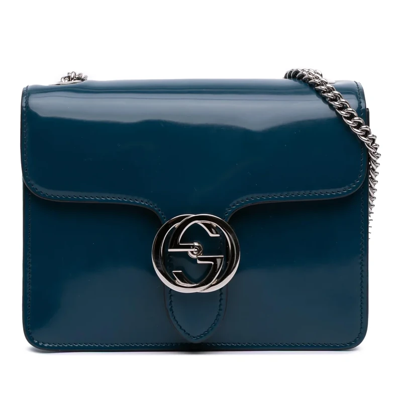 Gucci Pre-Loved Small Polished Calfskin Interlocking G Dollar Crossbody