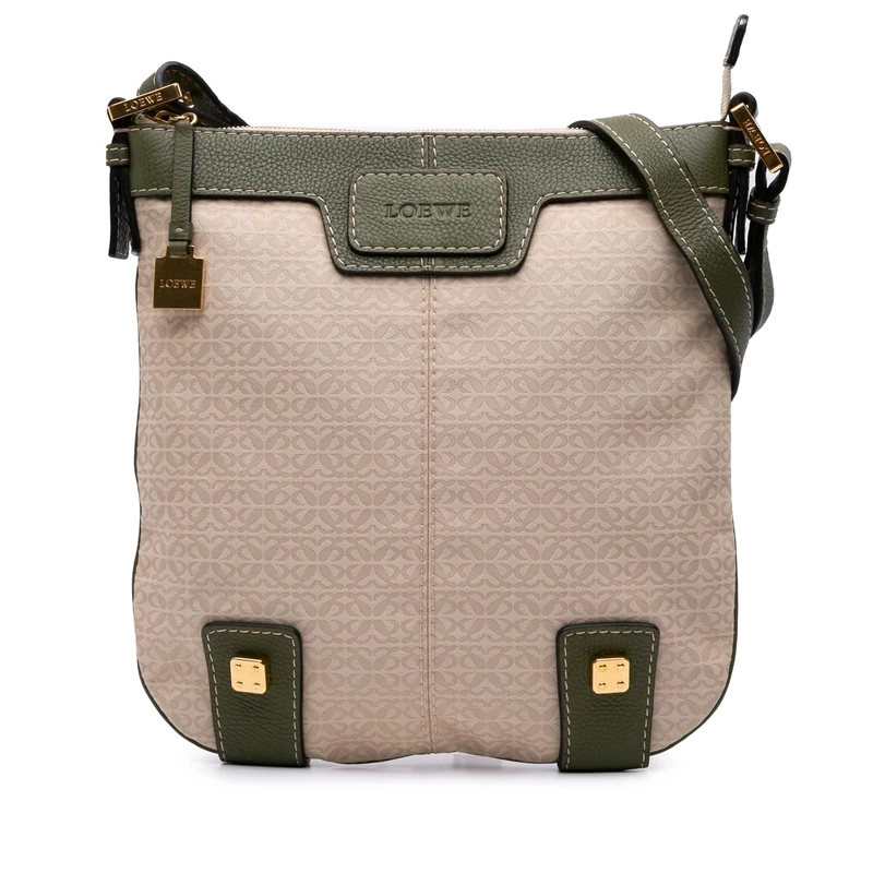 LOEWE Pre-Loved Anagram Canvas New Road Crossbody Bag