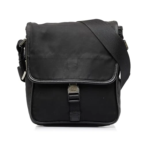 Prada Pre-Loved Tessuto Buckle Messenger Bag Crossbody