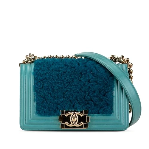Chanel Pre-Loved Small Shearling Boy Flap Crossbody Bag