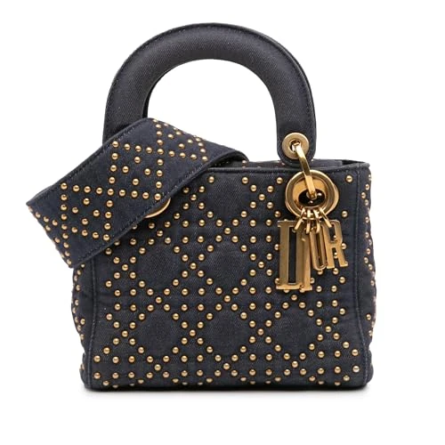 Dior Pre-Loved Mini Denim Cannage Studded Supple Lady Handbag