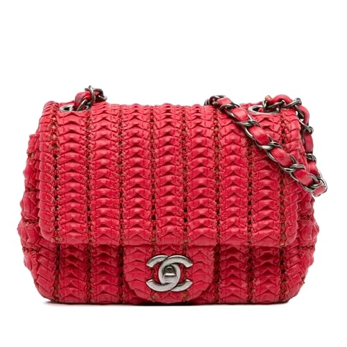 Chanel Pre-Loved Paris Seoul Mini Crochet Lambskin Flap Crossbody Bag