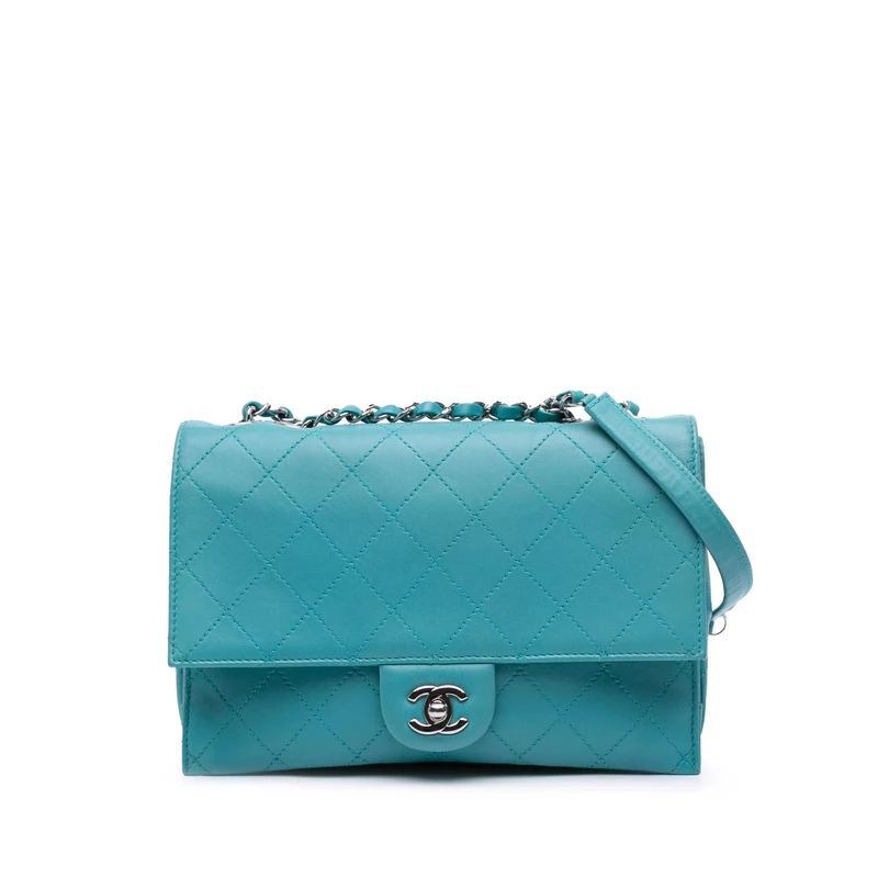 Chanel Pre-Loved CC Quilted Calfskin Double Flap Shoulder Bag
