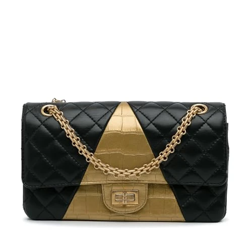 Chanel 2.55 Reissue Medium Croc Embossed Lambskin Shoulder Bag - Image 1