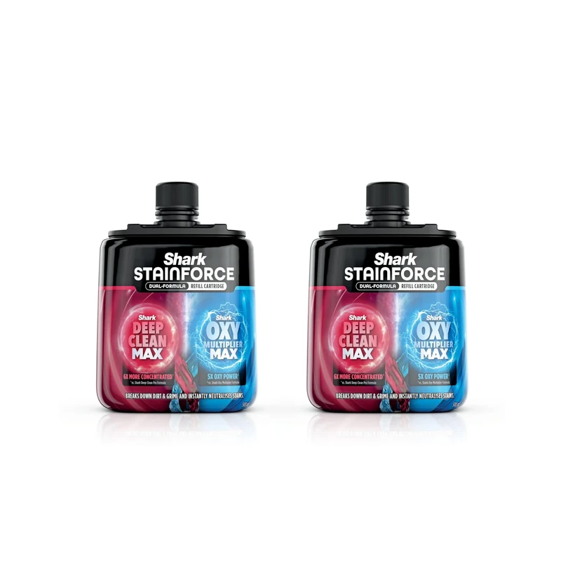 Shark StainForce Dual-Formula Refill Cartridge, Value 2-pack, formulated to tackle tough stains and instantly eliminate odours, 2 x 500ml XSKBDHXCM500UK