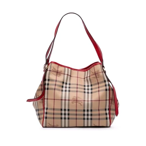 BURBERRY Pre-Loved Small Haymarket Check Coated Canvas Canterbury Tote