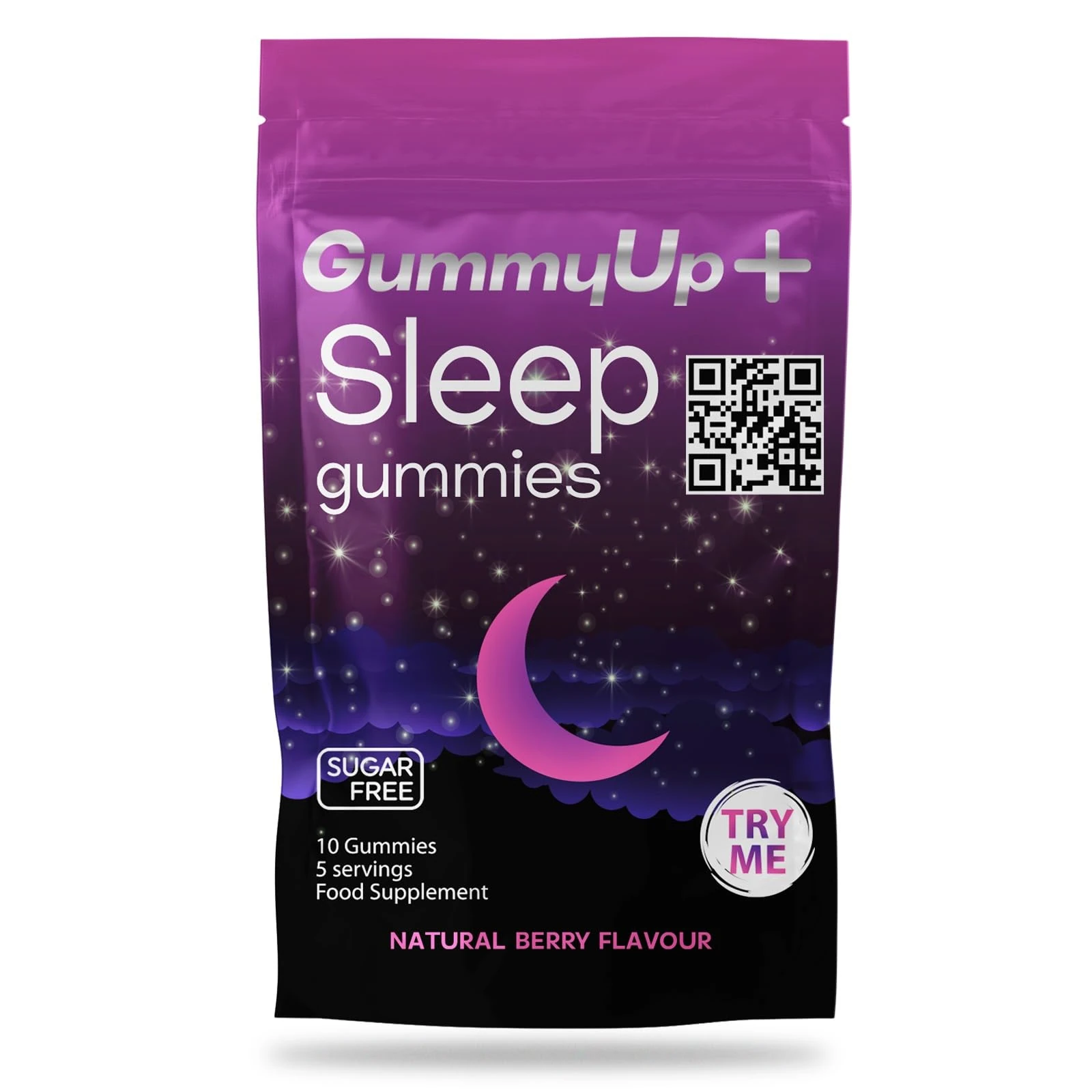 Sugar Free Sleep Gummies x 5 Servings Travel Pack | High Strength Natural Sources Fast Absorbing | Vegan Friendly | Gluten-Free | Chewable Berry Flavour | Gummy up