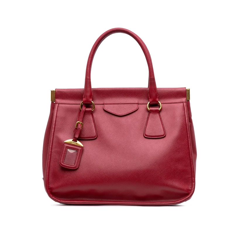 Prada Pre-Loved Saffiano Lux Frame Tote Bag
