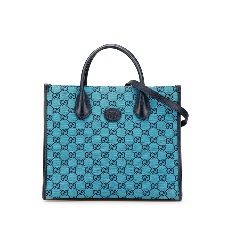 Gucci Pre-Loved Small GG Canvas Interlocking G Tote Handbag