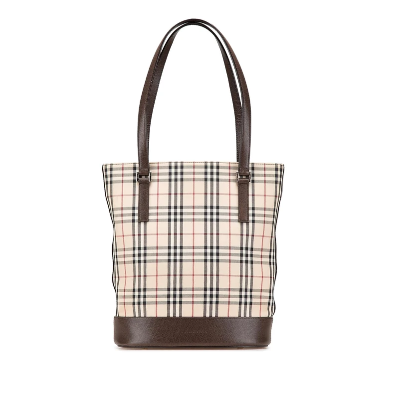 BURBERRY Pre-Loved House Check Canvas Tote Bag