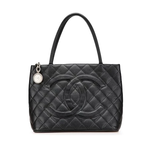 Chanel Pre-Loved Caviar Medallion Tote Bag