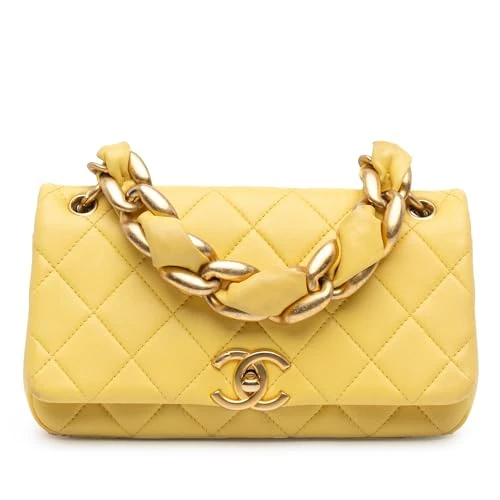 Pre-Loved Quilted Lambskin Chain Is More Flap Handbag