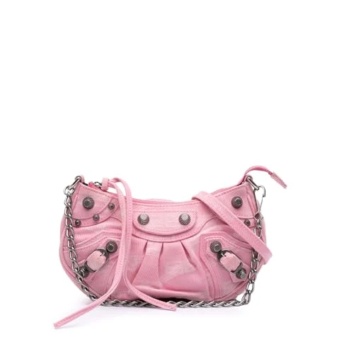Balenciaga Pre-Loved Mini BB Monogram Denim Le Cagole Handbag