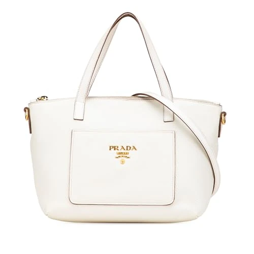 Prada Pre-Loved Vitello Daino Front Pocket Tote Handbag