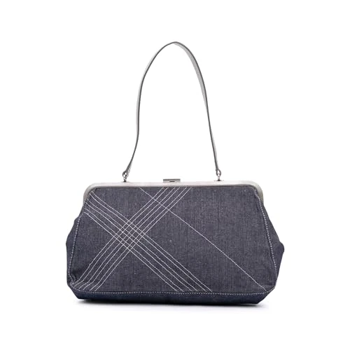 BURBERRY Pre-Loved Denim Frame Shoulder Bag