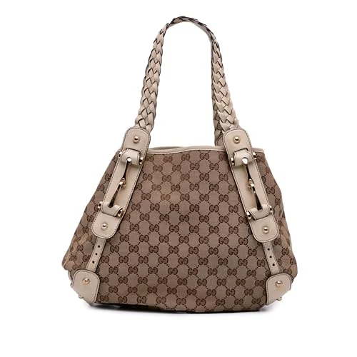 Gucci Pre-Loved Small GG Canvas Horsebit Pelham Shoulder Bag