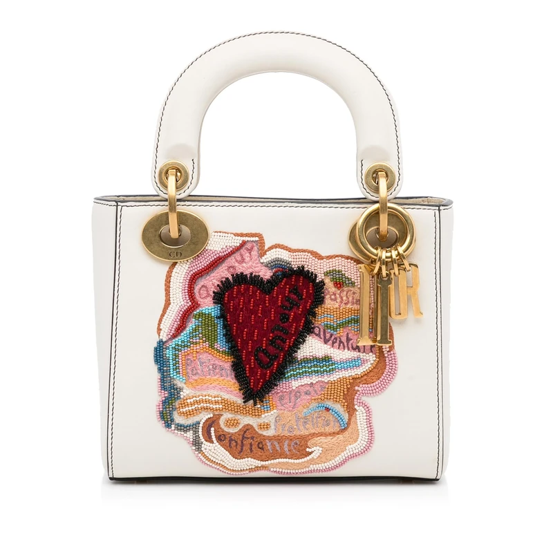 Dior Pre-Loved Dioramour Niki De Saint Phalle Mini Calfskin Sequins Lady Handbag
