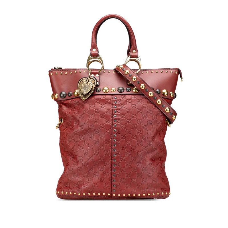 Gucci Pre-Loved Guccissima Studded Babouska Satchel