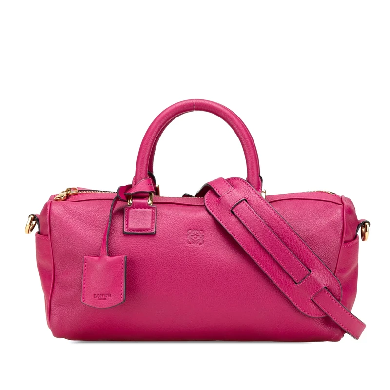 LOEWE Pre-Loved Anagram Leather Satchel Handbag