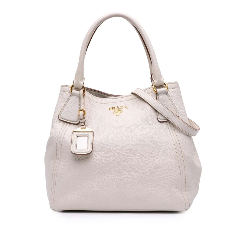 Prada Pre-Loved Vitello Daino Open Convertible Tote Handbag