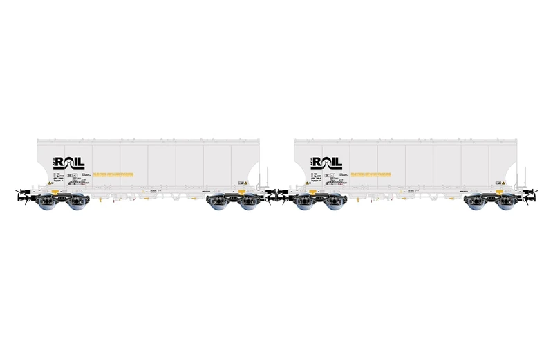 Rivarossi HR6675 ATIR-RAIL, 2-unit pack 4-axle round-sided silo wagons, grey livery livery, ep. VI for adults, 14+ years, model railway collectors