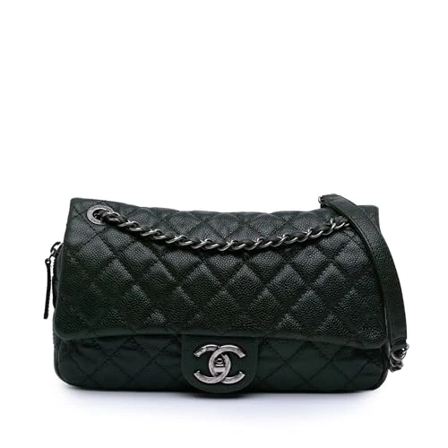 Chanel Pre-Loved Medium Quilted Iridescent Caviar Easy Flap