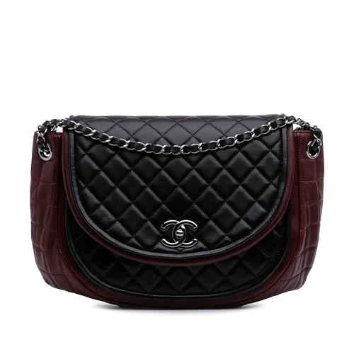 Chanel Pre-Loved Bicolor Quilted Lambskin Twist Crescent Flap Shoulder Bag