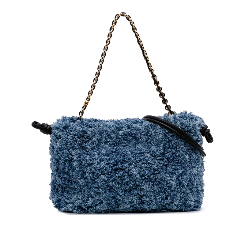 LOEWE Pre-Loved Medium Denim Flamenco Purse
