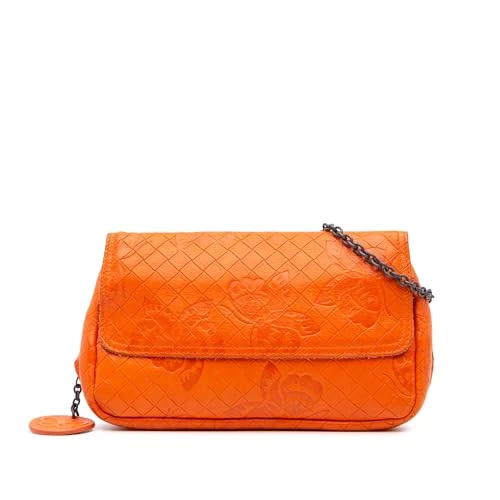 Pre-Loved Leather Intrecciomirage Butterfly Chain Flap Crossbody