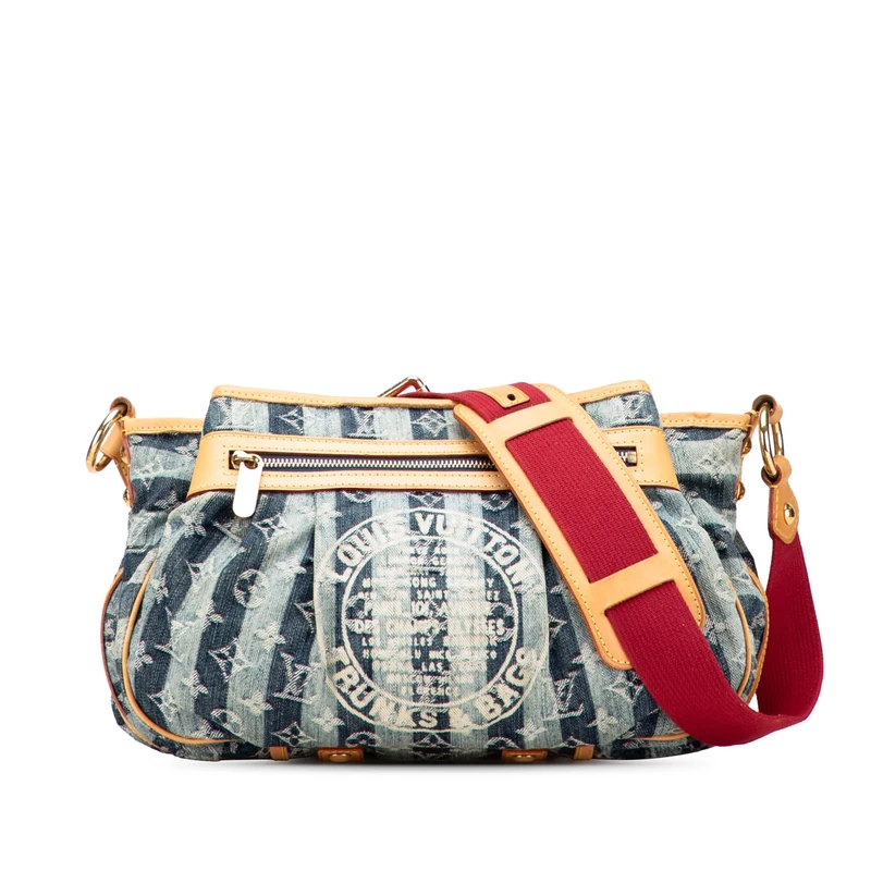 Louis Vuitton Pre-Loved Monogram Denim Porte Epaule Raye Cabas MM Crossbody Bag