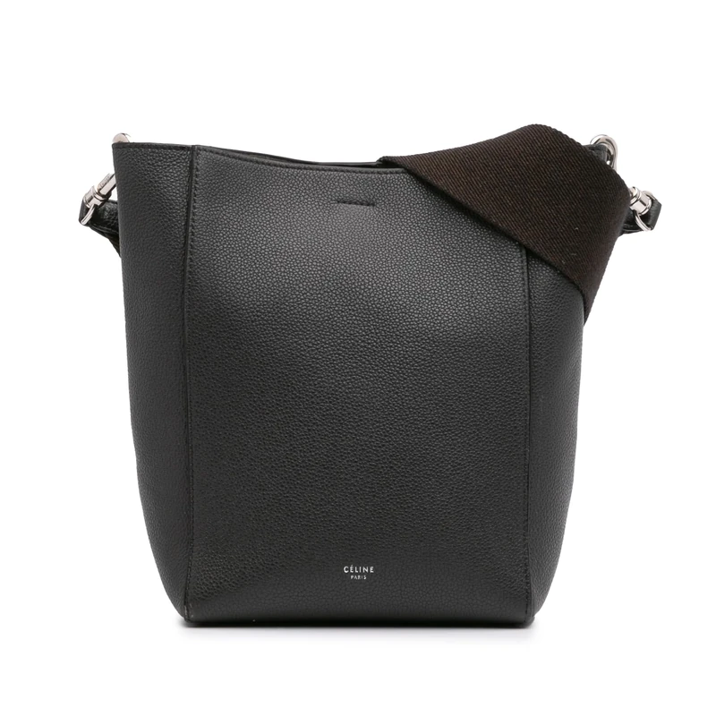 Celine Pre-Loved Soft Grained Calfskin Shoulder Bag - Dark Brown