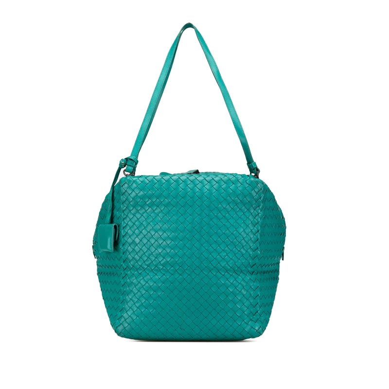 Bottega Veneta Pre-Loved Nappa Intrecciato Cube Shoulder Bag