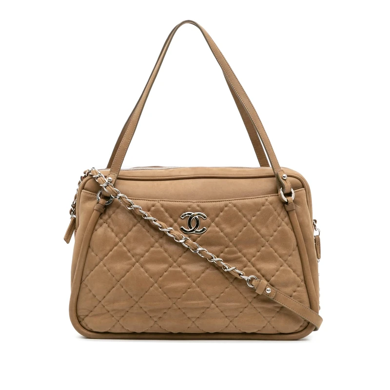 Chanel Pre-Loved Quilted Iridescent Calfskin Relax CC Satchel