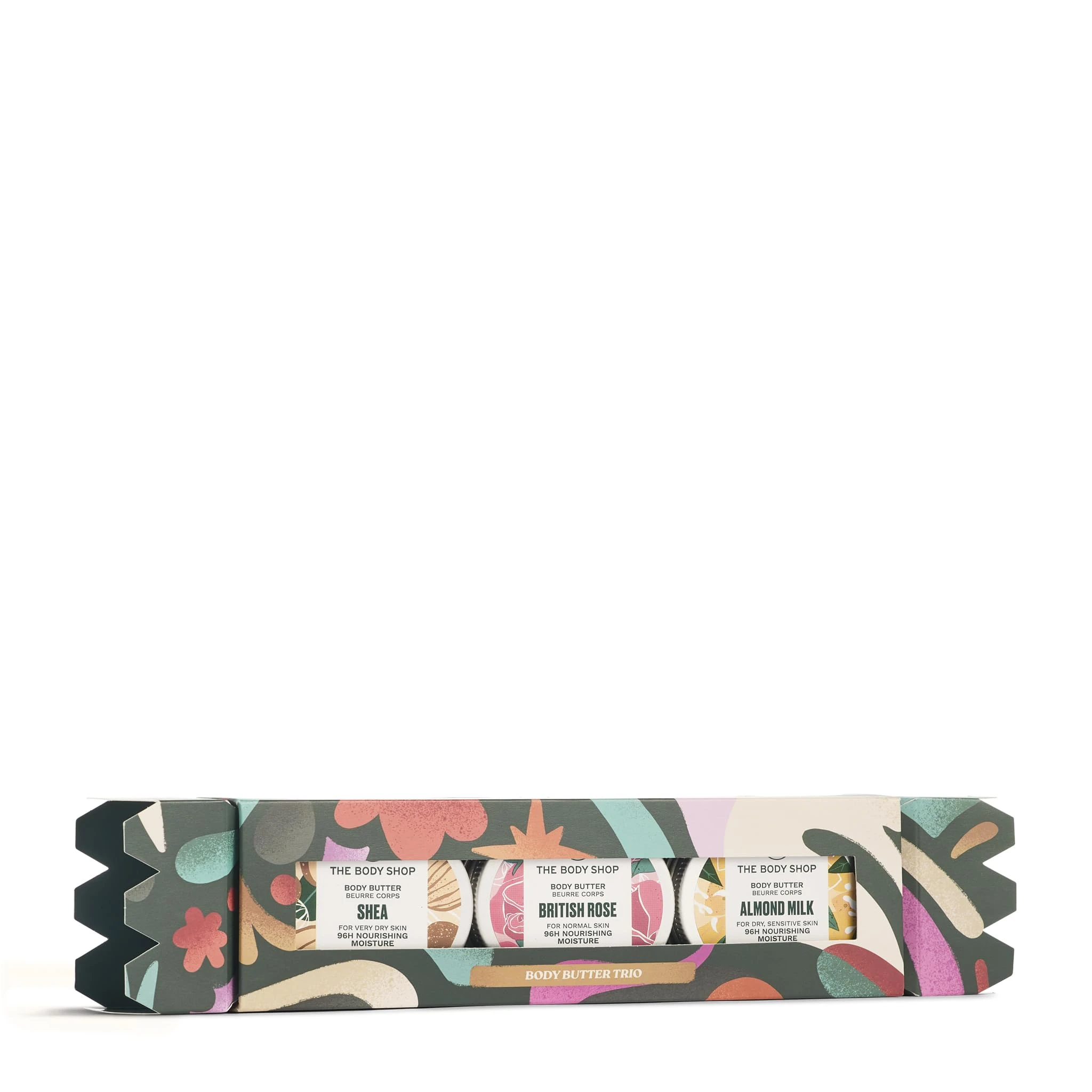The Body Shop Body Butter Trio Gift Set (3x 50ml), Festive Mini Body Butters in Shea, Almond Milk & British Rose, Rich Moisturisers for Soft & Smooth Skin, Vegan