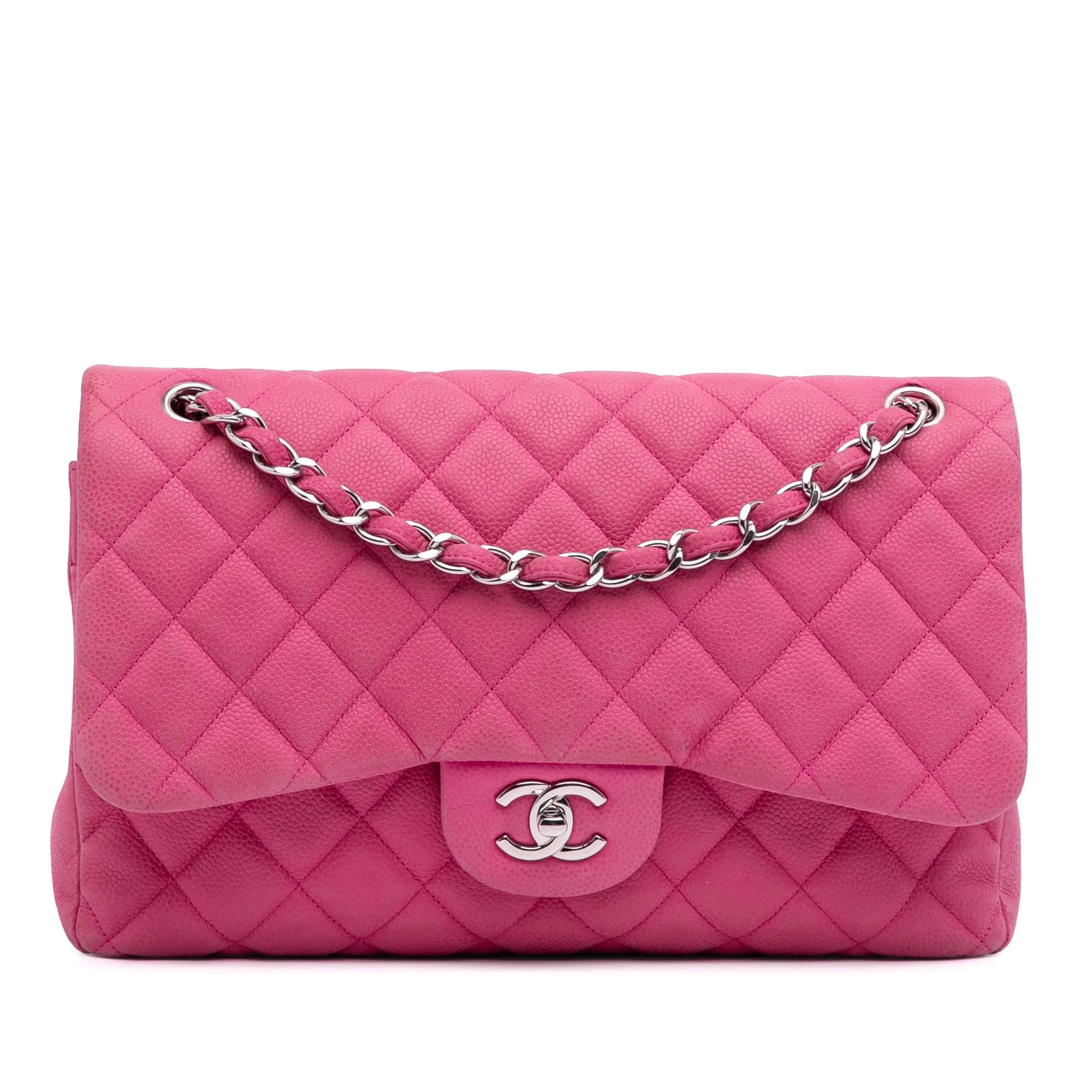 Chanel Pre-Loved Jumbo Classic Caviar Double Flap Shoulder Bag