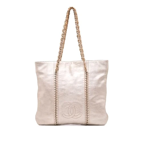 Chanel Pre-Loved Metallic Goatskin Luxe Ligne Tote
