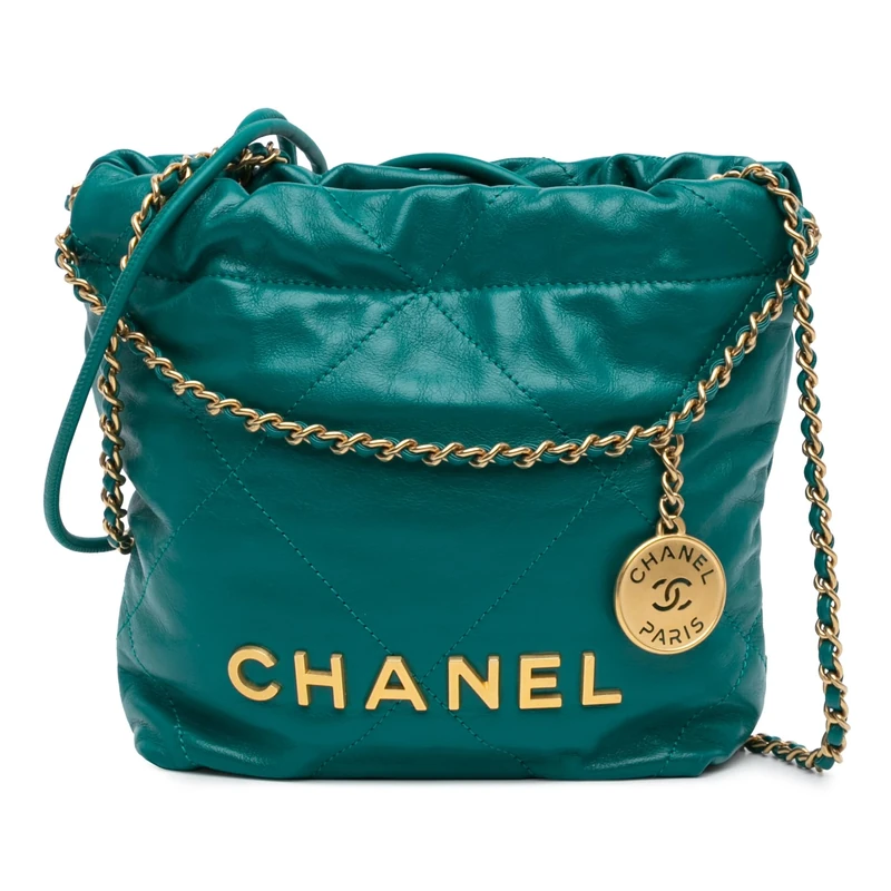 Chanel Pre-Loved Mini Shiny Calfskin 22 Handbag Satchel