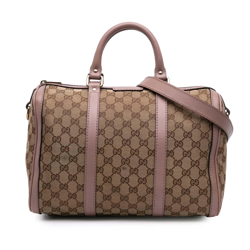 Gucci GG Canvas Joy Boston Bag - Brown Pre-Loved Handbag
