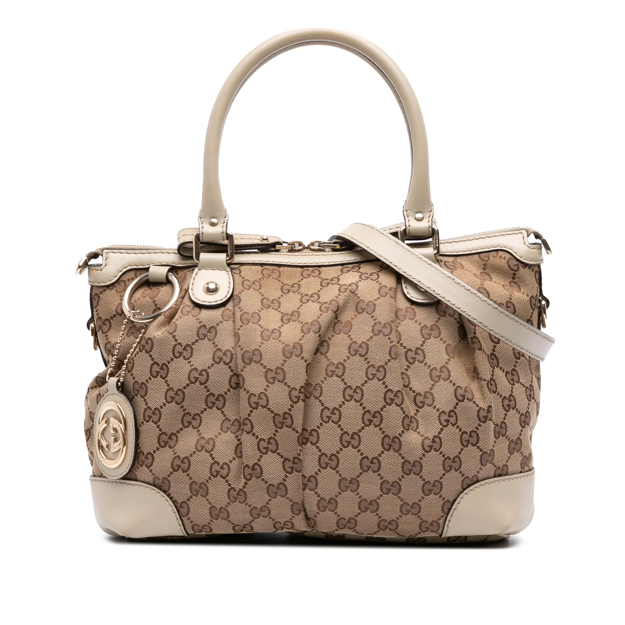 Gucci Pre-Loved GG Canvas Sukey Satchel