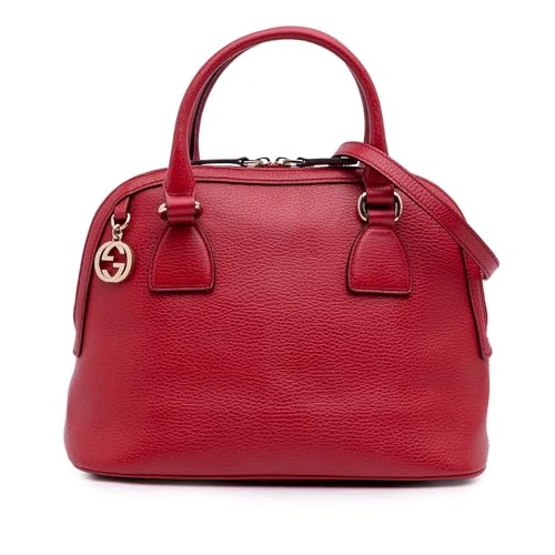 Pre-Loved Small Dollar Calfskin GG Charm Dome Satchel