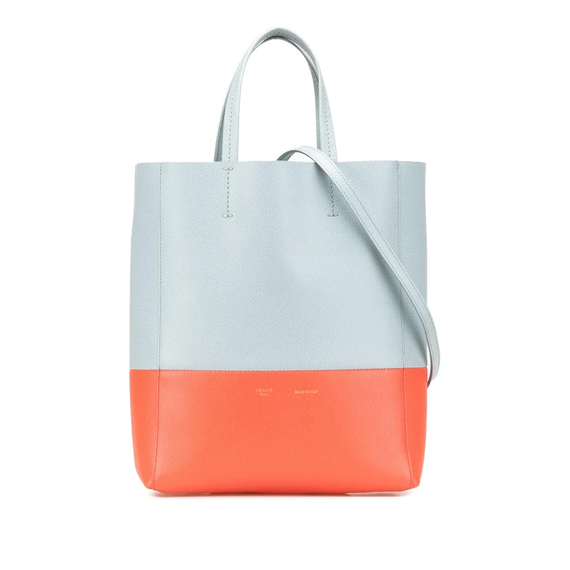 Celine Pre-Loved Small Bicolor Leather Vertical Cabas
